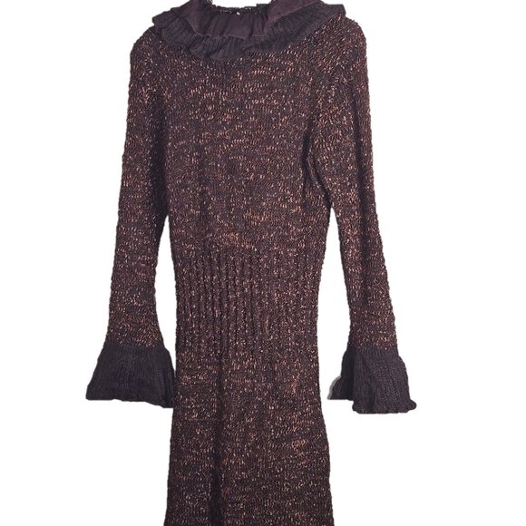 NWT Pretty Angel Brown And Lace Hobo Maxi  Cardigan With Bell Sleeves - Picture 4 of 7